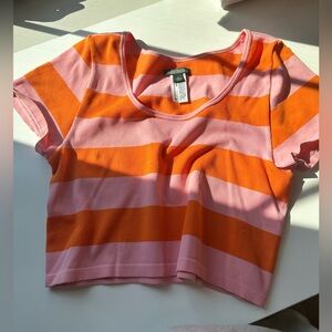 Pink and orange cropped baby t-shirt